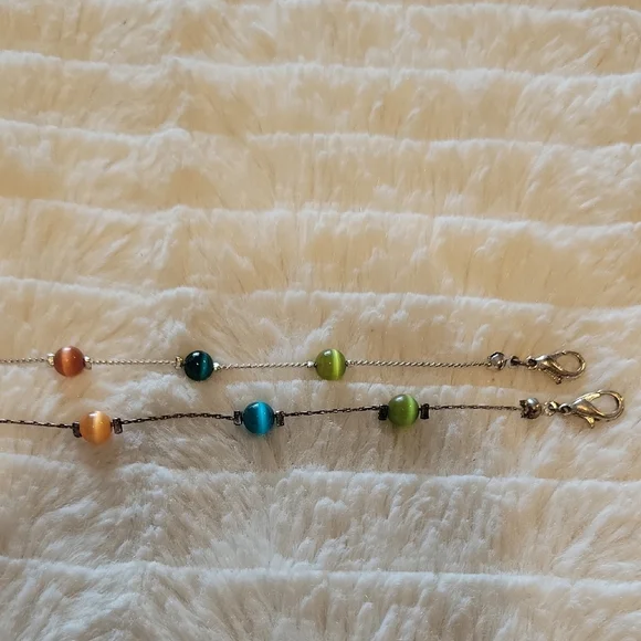 Set Of 2 Colorful Beaded Sterling Silver Bracelets - Picture 4 of 4